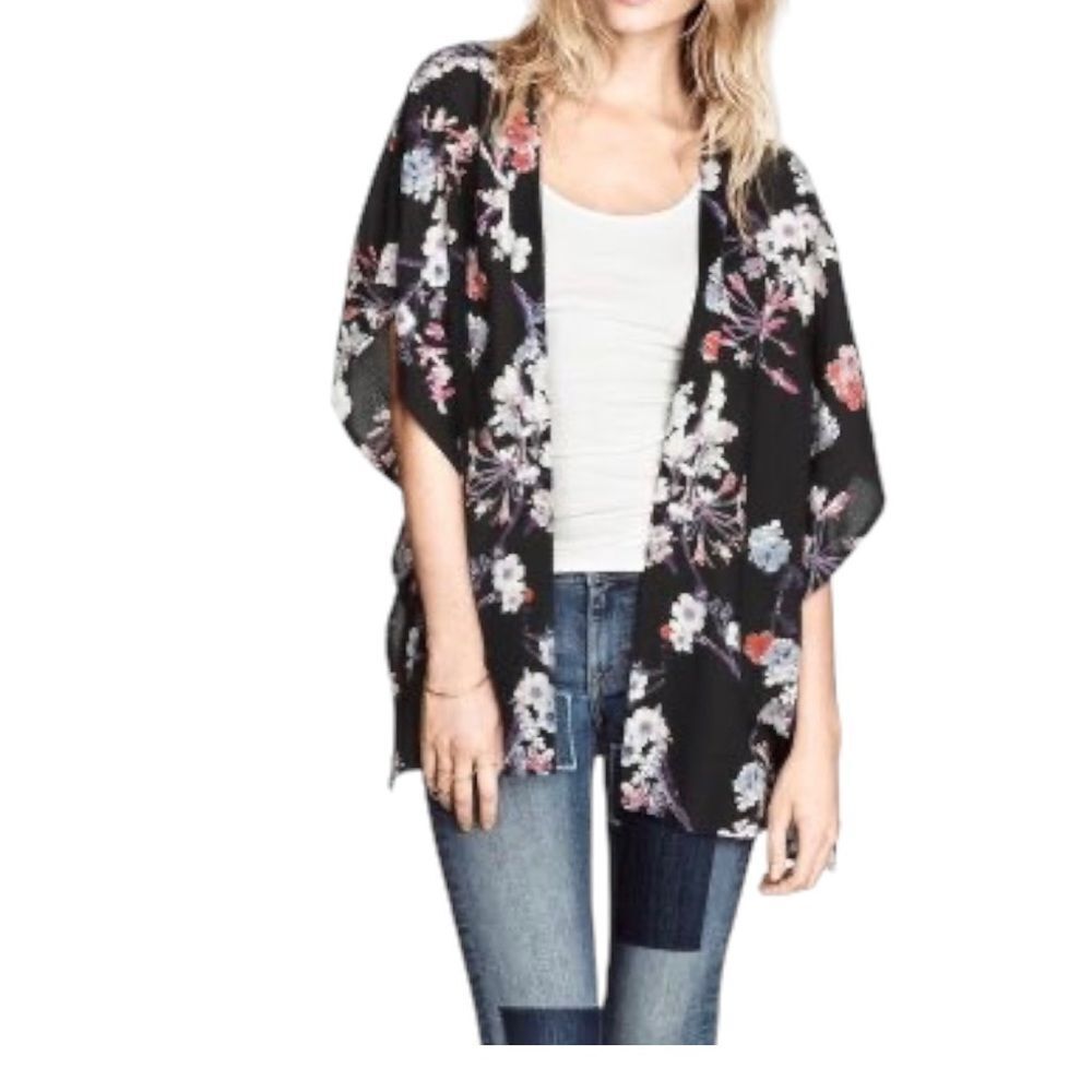 H&M‎ Floral Kimono Open Soft Flowy Cardigan